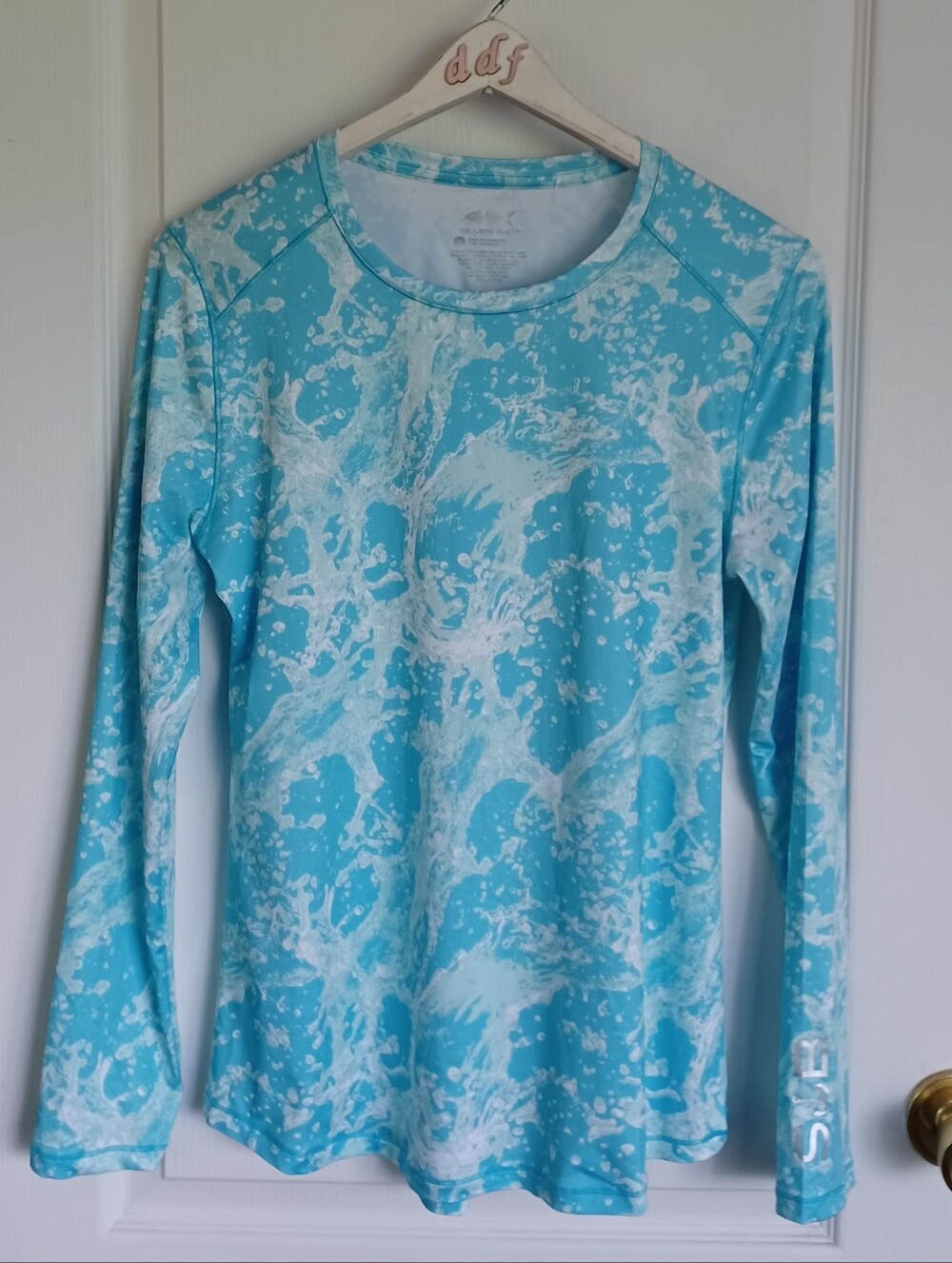 SILVER BAIT WOMEN'S LONG-SLEEVE PERFORMANCE FISHING SHIRT OCEAN SPLASH PRINT S